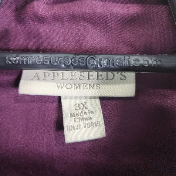Womens Purple Appleseeds Jacket Full Zip Long Sleeve 100% Polyester Size 3X - Picture 6 of 12